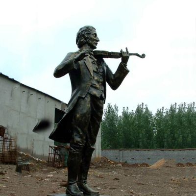 著名的小提琴大师帕格尼尼​雕像，玻璃钢仿铜西方著名作曲家音乐家雕塑